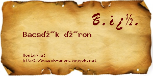 Bacsák Áron névjegykártya
