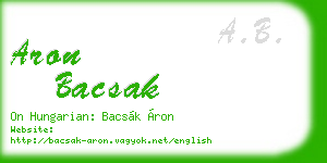 aron bacsak business card